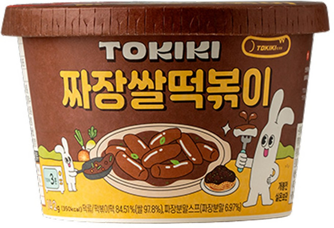 [28년전통특허] 또키키 짜장 컵 떡볶이 즉석 떡볶이 컵떡볶이 쌀떡볶이, 4개, 142g