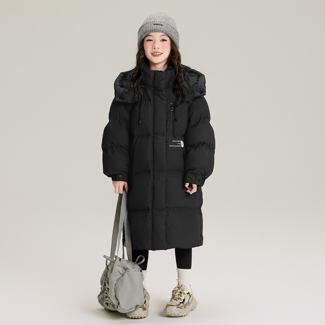 마이슈마켓 주니어 롱패딩 초등학생 중학생 남아 여아 후드 패딩 겨울 점퍼