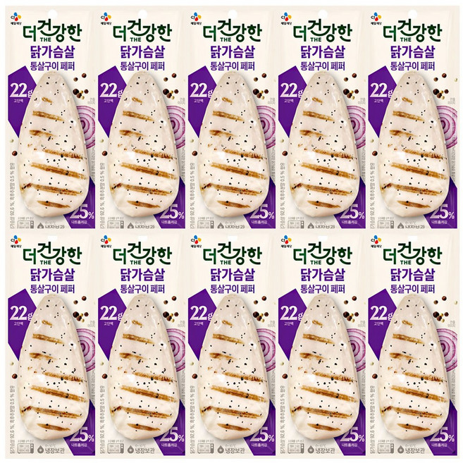 CJ 더건강한 닭가슴살 통살 페퍼100g, 100g, 10개