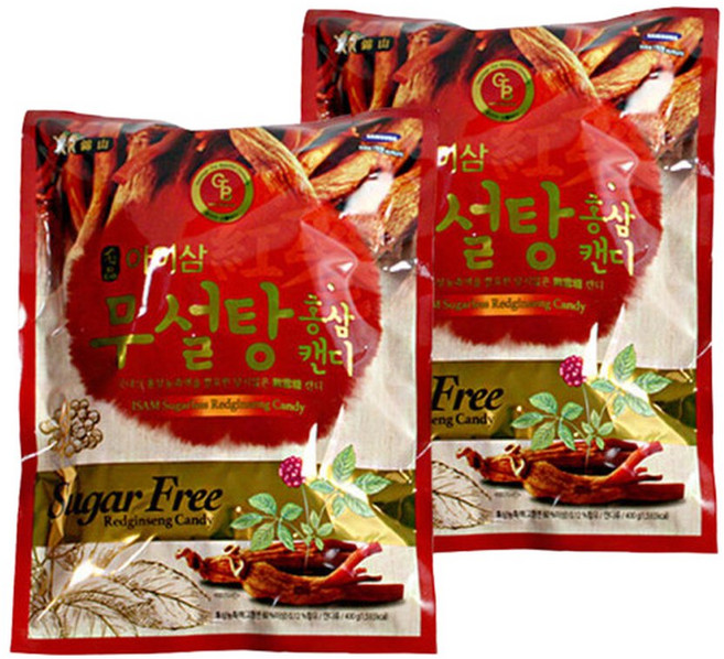 아이삼 무설탕 홍삼 캔디 400g x 2개 당제로 말티톨시럽59%