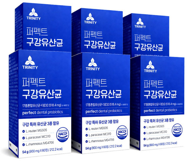 [판매1위] 구강유산균M18 식약청인증 닥터파이토 / 퍼펙트 구강 유산균, 6개, 60정