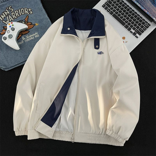 봄 가을 남녀공욕 빈티지 자켓 바람막이 항공자켓 캐주얼 커플 트레치코트 프리미엄 야구점퍼 ZZQ