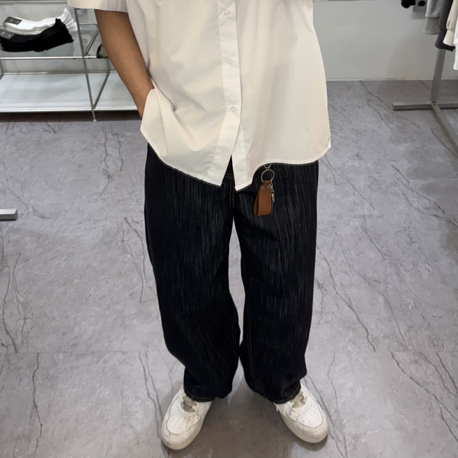 남자 생지데님 와이드