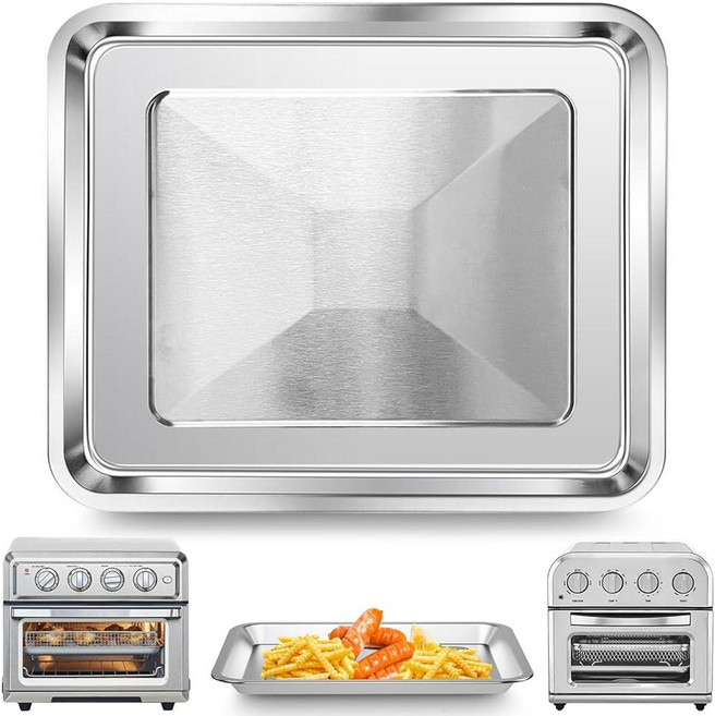 Cuisinart TOA28 AFR25 토스터 에어 프라이어 컨벡션 오븐용 트레이 교체품 29.9 x 24.9cm11.3 9.7인치 논스틱 메시 스테인리스 스틸 바스켓 와이어