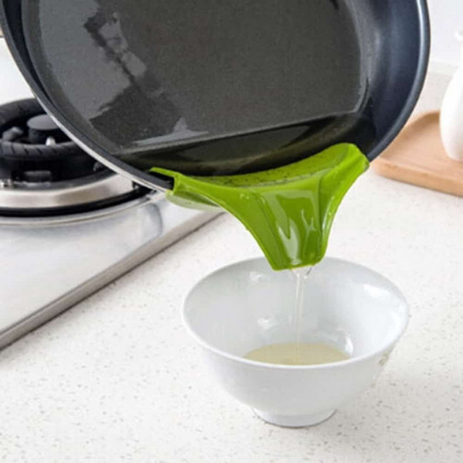 곡선 형태 실리콘 냄비 깔대기 국물따르개 냄비물따르기 냄비주둥이 냄비따르개, 1개