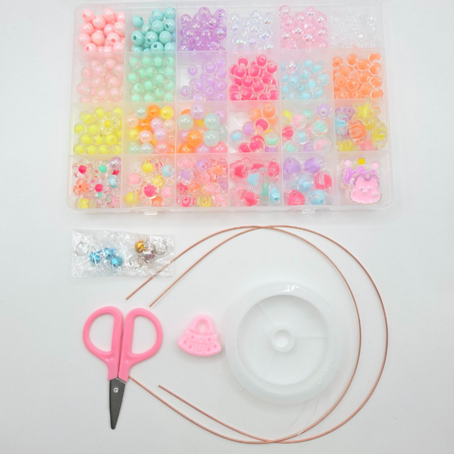 몽드네 비즈 팔찌 반지 머리띠 DIY, 1개, 파스텔A세트