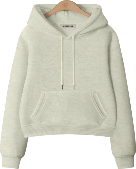 몰토벨리노 [ANSANGSA] 무지 여성 semi크롭 루즈핏 후드 스웨트셔츠