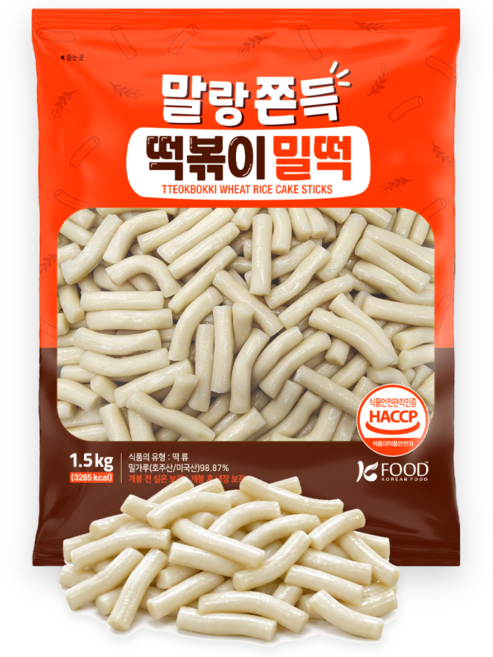 말랑쫀득 떡볶이 실온 보관 밀떡, 1개, 1.5kg
