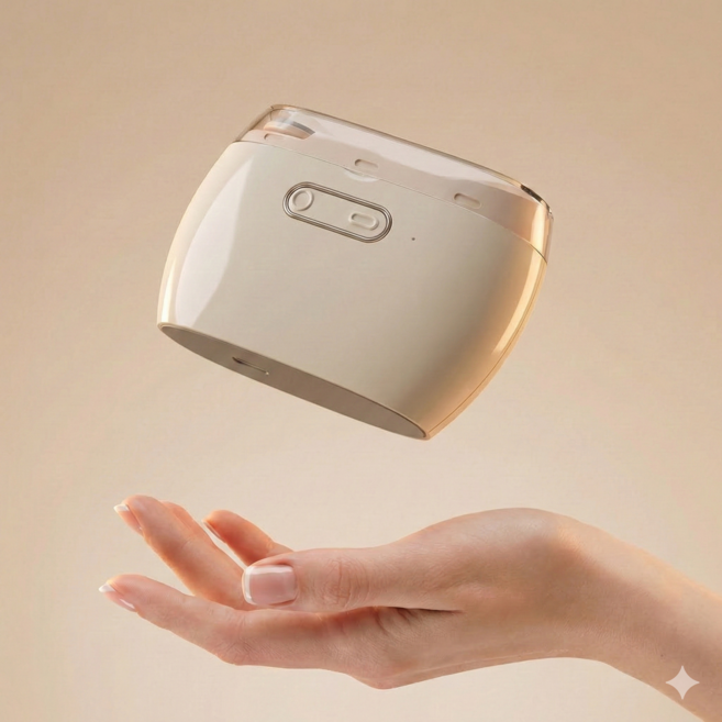 홈앤니즈 자동 전동 손톱깎이 네일 정리 세트, 1개, 베이지