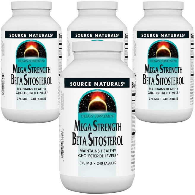 소스내츄럴스 메가 스트랭스 베타 시토스테롤 375mg 타블렛, 240정, 4개 - 쿠팡