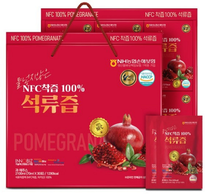 2026 설 명절 선물 세트 NFC 착즙 100% 석류즙 선물세트 70미리 30포, 1개