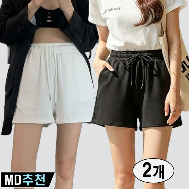 와우MD 여성 여름 스트레이트 3부 츄리닝 밴딩 반바지 트레이닝