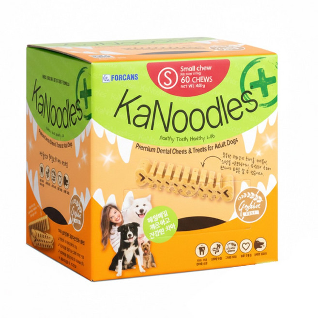 이슈펫 카누들 플러스 필로팩 강아지 입냄새 치석제거 애견 덴탈껌 소용량 60p+지퍼백S, 408g, 1개, 고구마