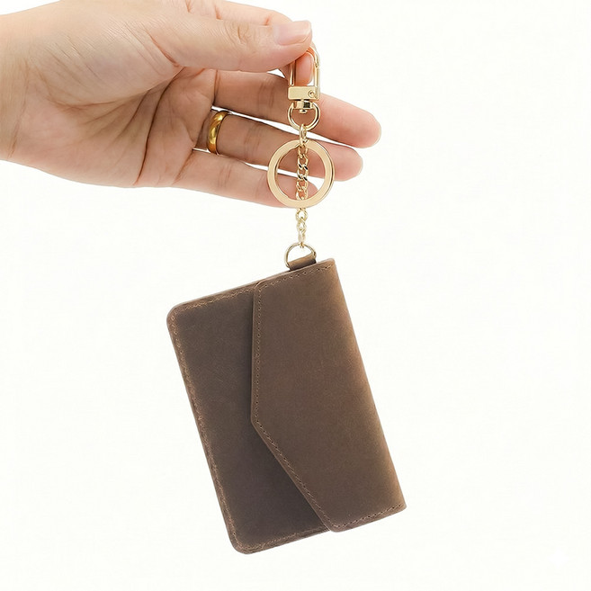 클릿온 가죽 카드 미니 슬림 자동차 스마트키 고리 홀더 지갑