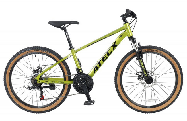 24인치 알루미늄 시마노 21단 MTB 자전거 ATECX 컴포트240D 올리브그린, 1개, 160cm, 올리브그린+완조립