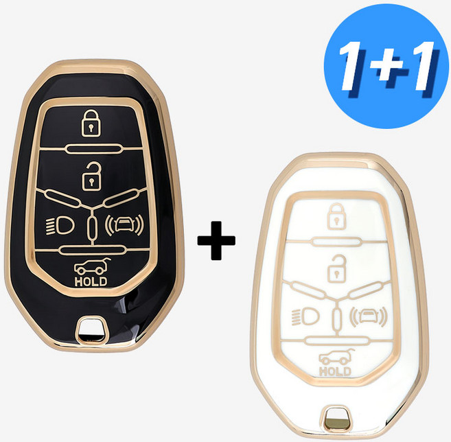 (1+1) 쌍용 KGM 차 키케이스 키커버 쌍용 호환 TPU, KGM-03(C타입), 블랙+아이보리