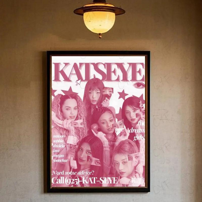 밴드 K-Katseye 포스터 홈 월 아트 차고 룸 장식 방수 종이 인쇄 스티커 거실, 4. 40X60cmNoframe, K. z4, 1개