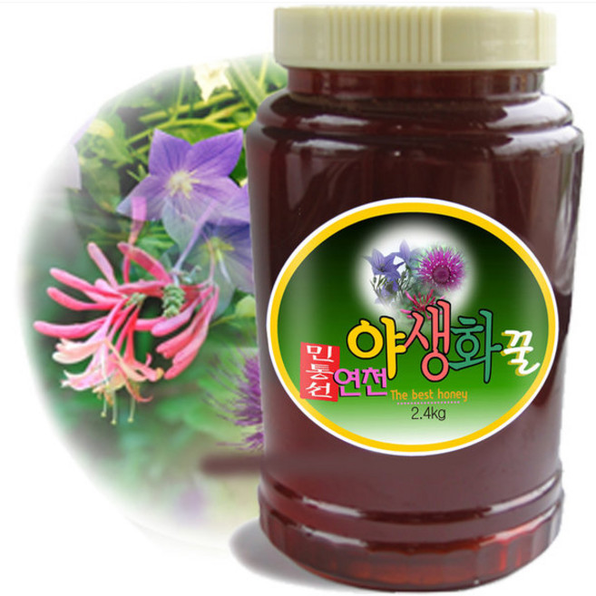 경기 연천 DMZ 민통선 자연산 청정벌꿀 100% 천연 야생화꿀 1.2 2.4 (단맛이 강해 도라지청 효소에 적합), 1개, 2.4kg