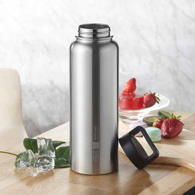 [스댕연구소] 스텐 진공 보온병 1.2L 휴대용 보온 보냉 등산 분유 보틀, 1개, 실버