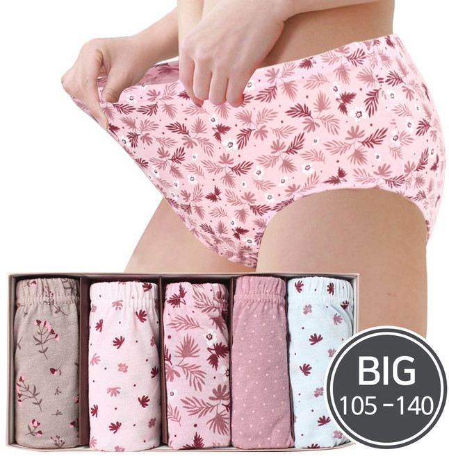 빅사이즈 데일리 맥시 여성팬티 5종세트 (110~140)