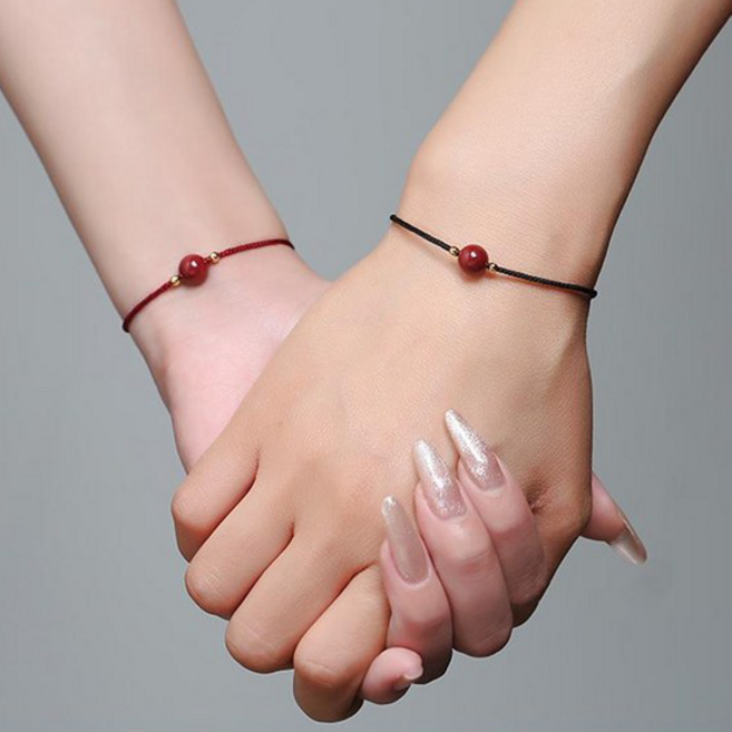 행운 커플 매듭 실팔찌 소원성취 남녀공용 2종세트