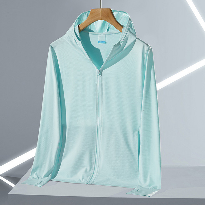 透氣爽感冰絲防曬外套, 月藍