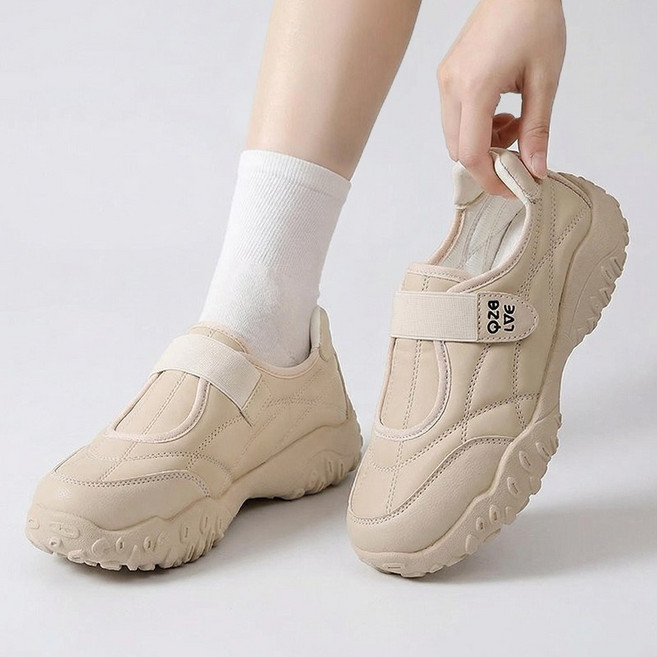 Modern Fashion 여성 벨크로 발편한 운동화 통굽 신발 AD68