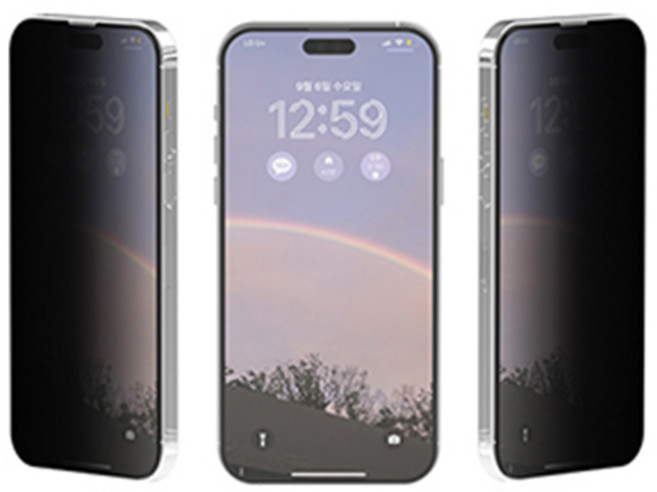 로랜텍 부착가이드 강화유리 사생활 프라이버시 휴대폰 액정보호필름 2p 세트, 1세트