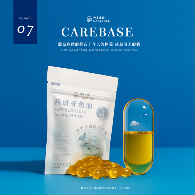 可本生醫 CAREBASE 西班牙魚油 Omega-3 90% rTG型態, 1個, 30顆