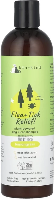특별한효과 Kin+Kind Flea + 진드기 Relief! 식물성 반려견 및 고양이 샴푸 레몬그라스 354ml(12fl oz) 곧일시품절됩니다, KinKindFlea진드기Relief식물성반려견및고양이 - 쿠팡