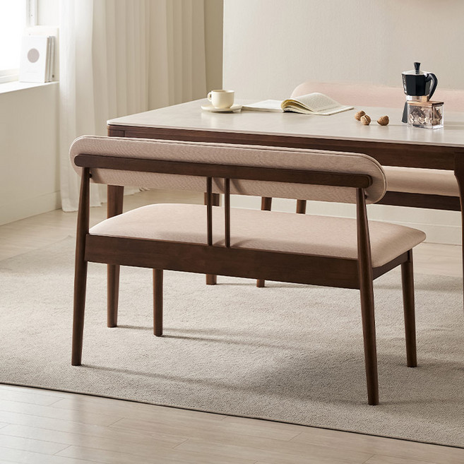 삼익가구 시에나 2인용 원목 등받이 벤치, 내추럴