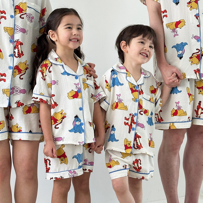 ECLL 아동 시어서커 반팔 잠옷 냉감 파자마 상하 세트