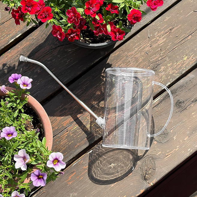 모나코올리브 노르딕 긴코 원예 물조리개 클리어타입 1L, 1개, 투명