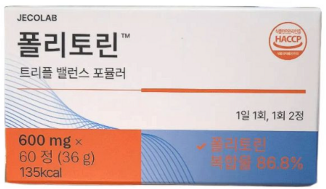 제코랩 폴리토린 데일리 관리용 건강기능식품, 2개, 60정