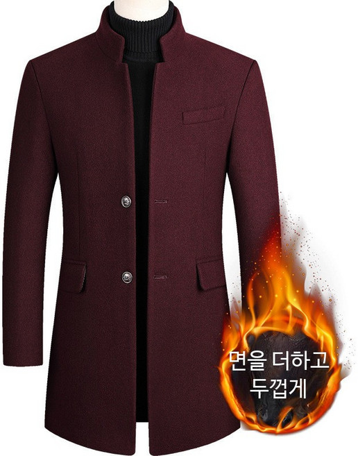 면 코트 차이나칼라 하프 남성 트렌치코트 가을 정장