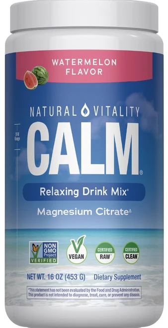 내추럴바이탈리티 캄 마그네슘 보충제 드링크 믹스 파우더 워터멜론, 453g, 1개 - 쿠팡