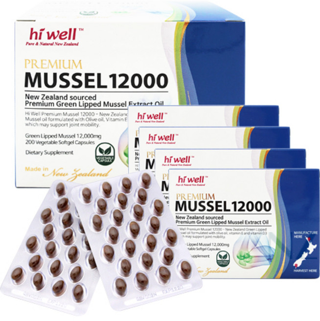 하이웰 뉴질랜드 프리미엄 초록홍합 오일 12000 (200소프트젤), 200정, 1개