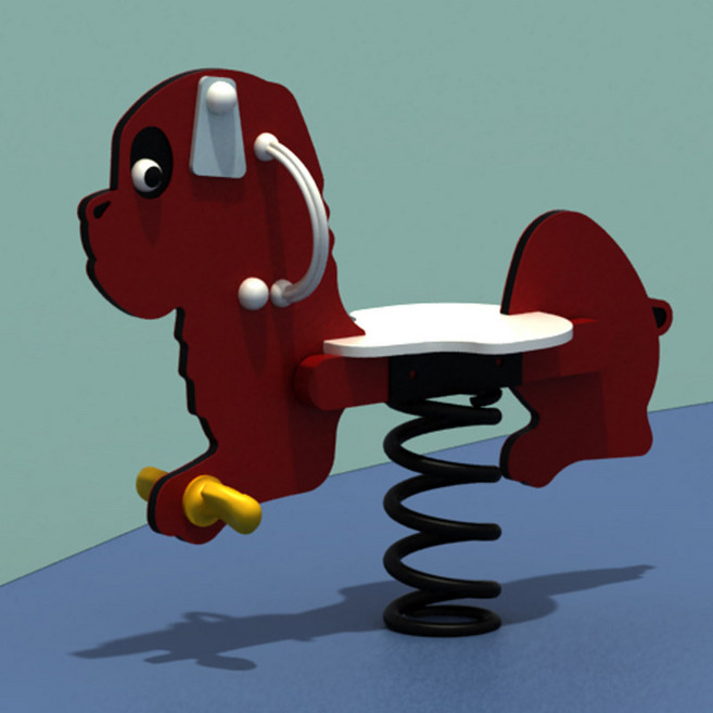 흔들말 스프링 시소 놀이터 스프링시소 유치원 공원 기린, 1개, 4_브라운 강아지