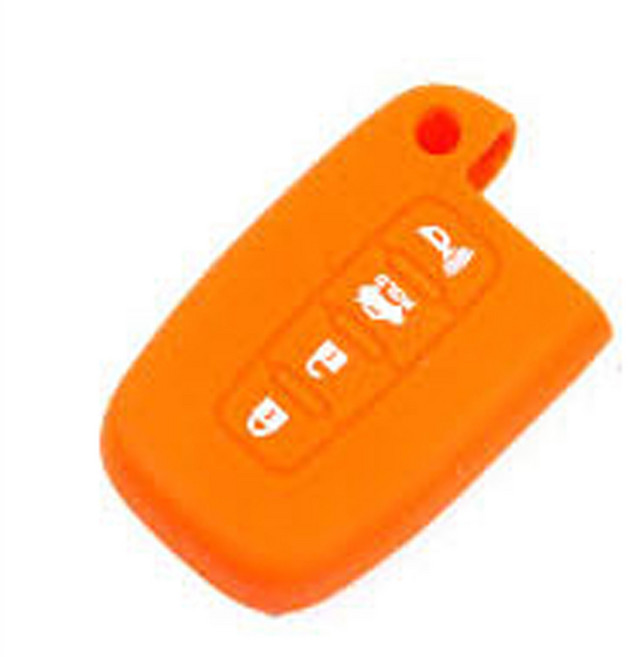 공용 국산차 현대 호환 기아 호환 실리콘 키케이스, 스마트4버튼, 오렌지, .