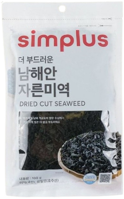 simplus 남해안 자른미역, 100g, 1개