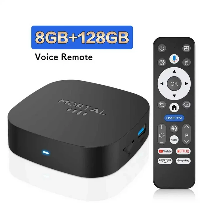 Mortal T1 RK3518 Rockchip 스마트 TV 박스 BT5.4 안드로이드 16.0 ROM 128GB RAM 8GB Wifi6 8K 음성 보조, 01 T1plus 8G128G Voice