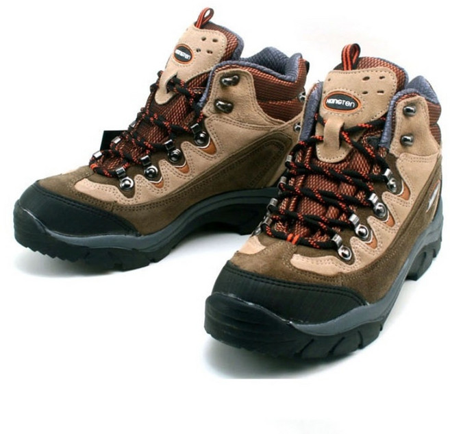 행텐 남성 사계절 가죽등산화 트래킹화 브라운 군청색