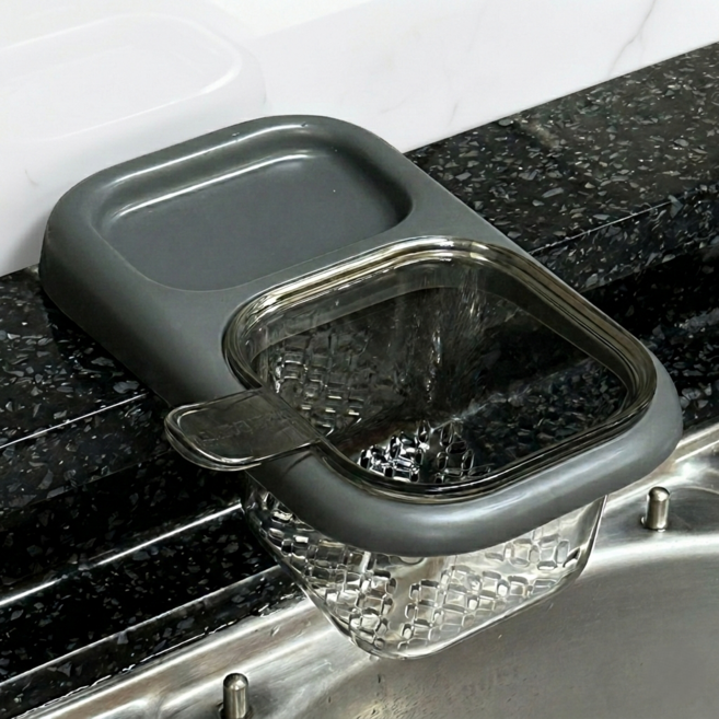 아윤 1+1 손에 안묻는 초간편 싱크대 음식물 거름망 물빠짐 거치대, 차콜, 2개