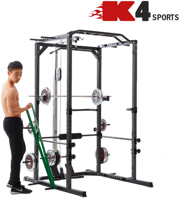K4스포츠아몸디 파워 320 파워랙 멀티랙 랫타워 하프랙 복합헬스머신 스쿼트랙 홈짐, 1개