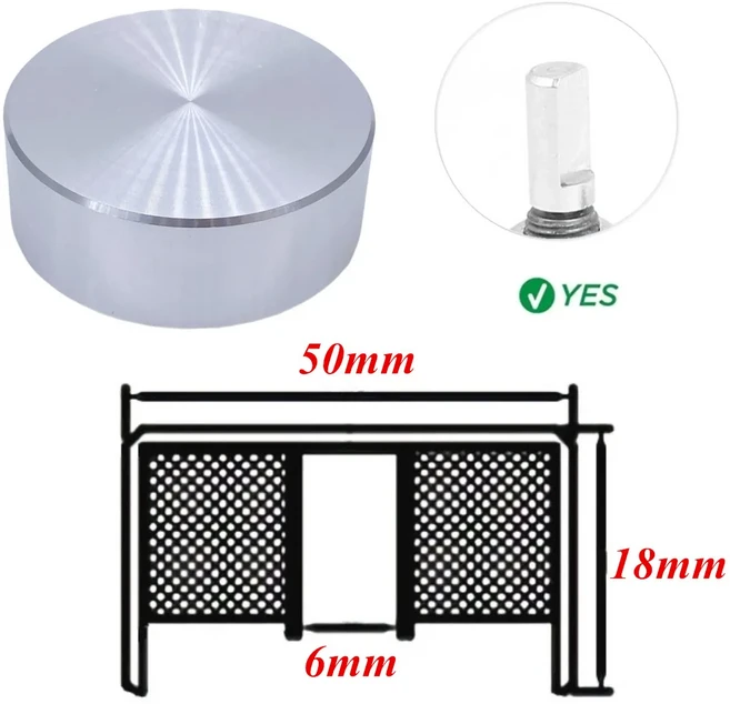 샤프트 하이엔드 알루미늄 합금 로터리 전자 제어 전위차계 노브 볼륨 조절 50x18x6mm 1 개, 03 50X18mm D-axis
