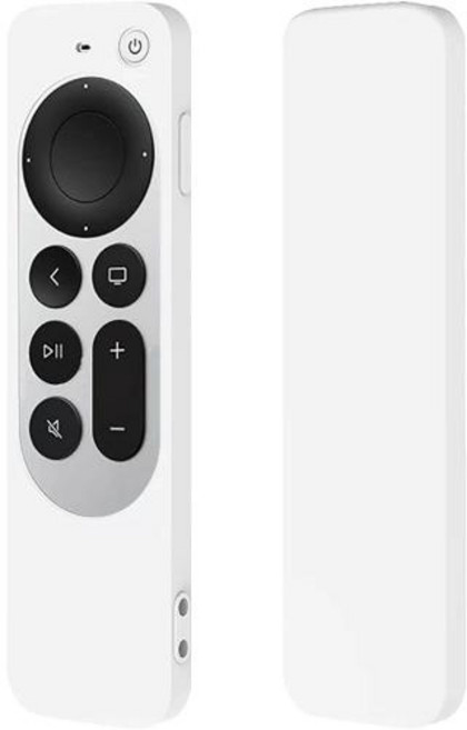 2022 Apple TV 4K 2세대 3세대 Siri 원격 미끄럼 방지 내구성 실리콘 충격 방지 커버용 분실 방지 보호 케이스, White