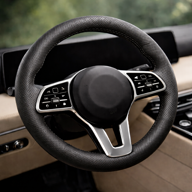 에노브 손이편한 차량용 핸들 커버, 블랙