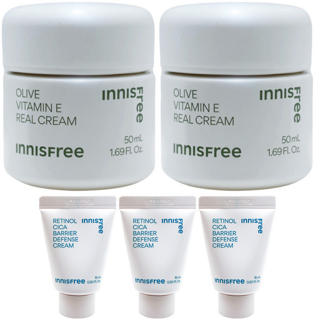 이니스프리 올리브 비타민 E 리얼 크림 2개+(장벽크림10mlx3개 증정), 15ml