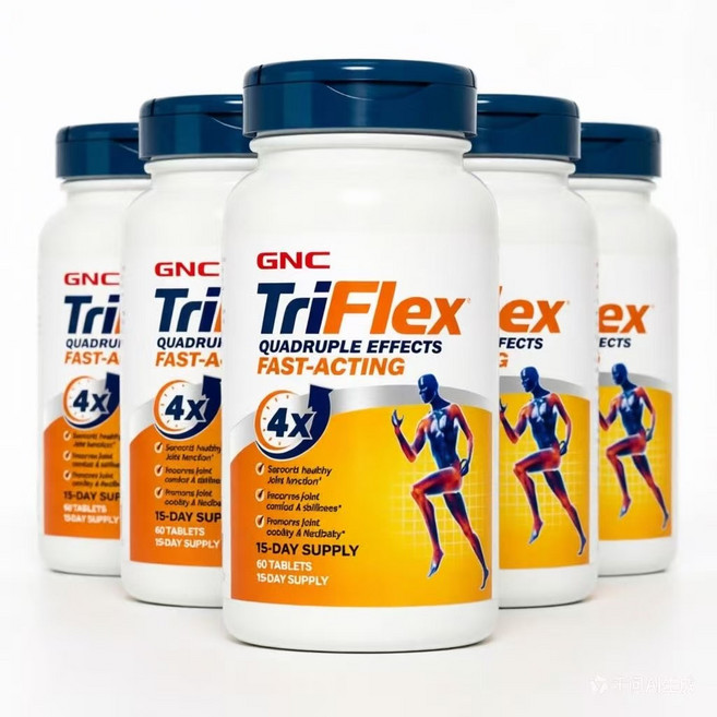 GNC TriFlex Quadruple Effects Fast-Acting 지엔씨 관절 영양제 글루코사민 콘드로이틴 MSM 4중 효과, 5개, 60정