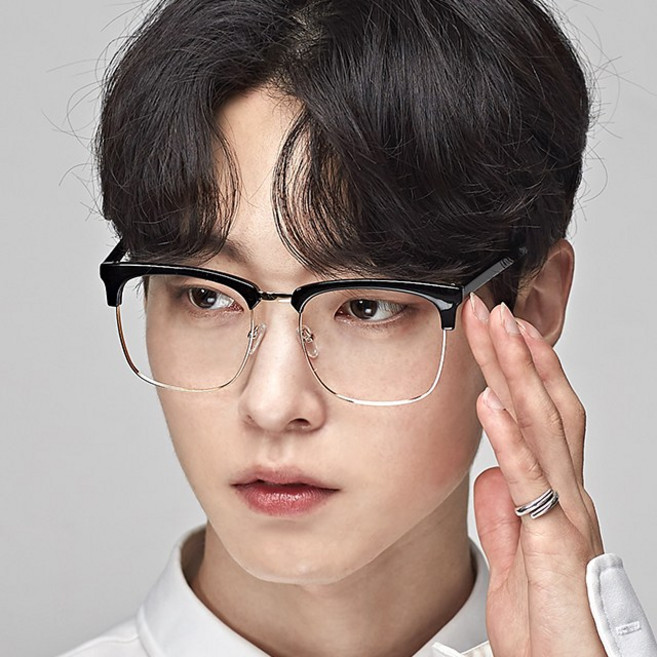 하루홀릭 오버사이즈 사각 복고 빈티지 패션 하금테안경